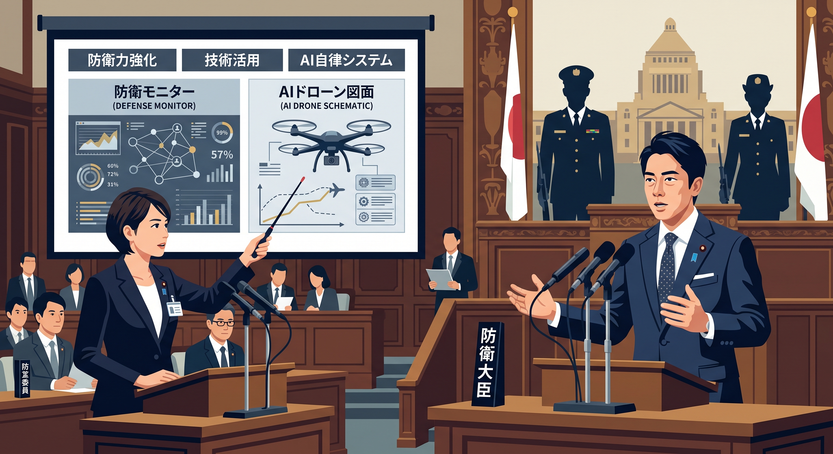【軍事AIと人間】小泉防衛相「人こそ全て」AI兵器と隊員の負担巡り激論